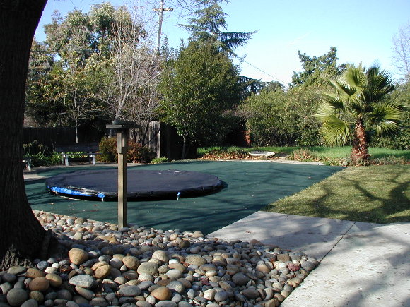 Tramp has a black cover and the deck was carpeted thanks to Home Depot.