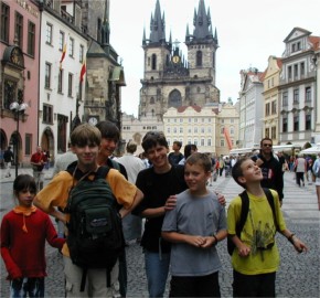 Eric with Simon's family in Prague