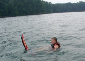 Eric learning how to water ski