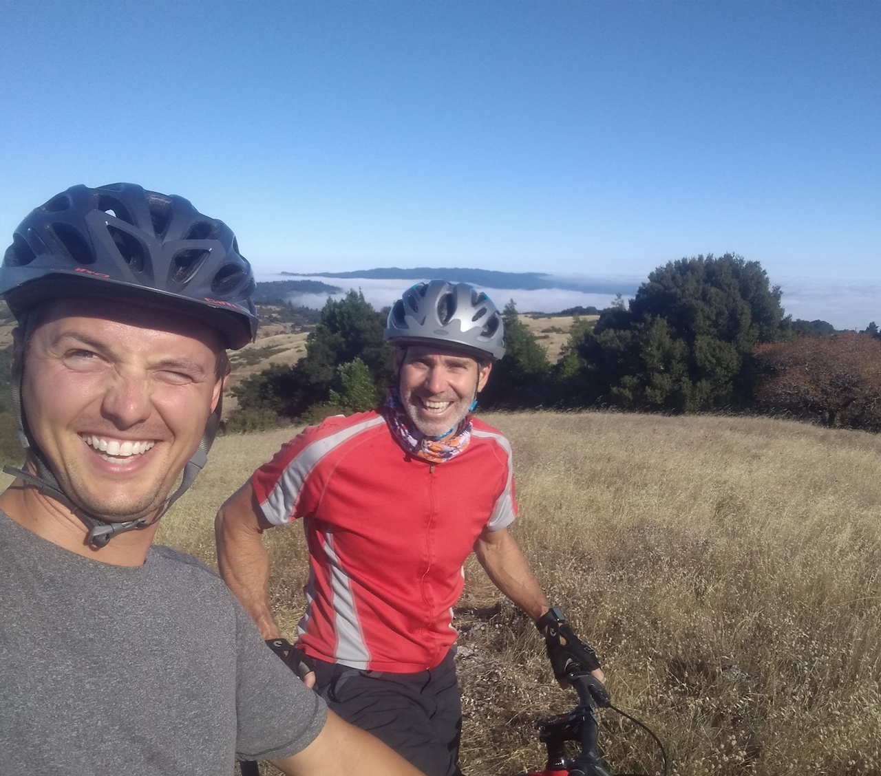 Josh and
        Steve biking on Black Mountain
