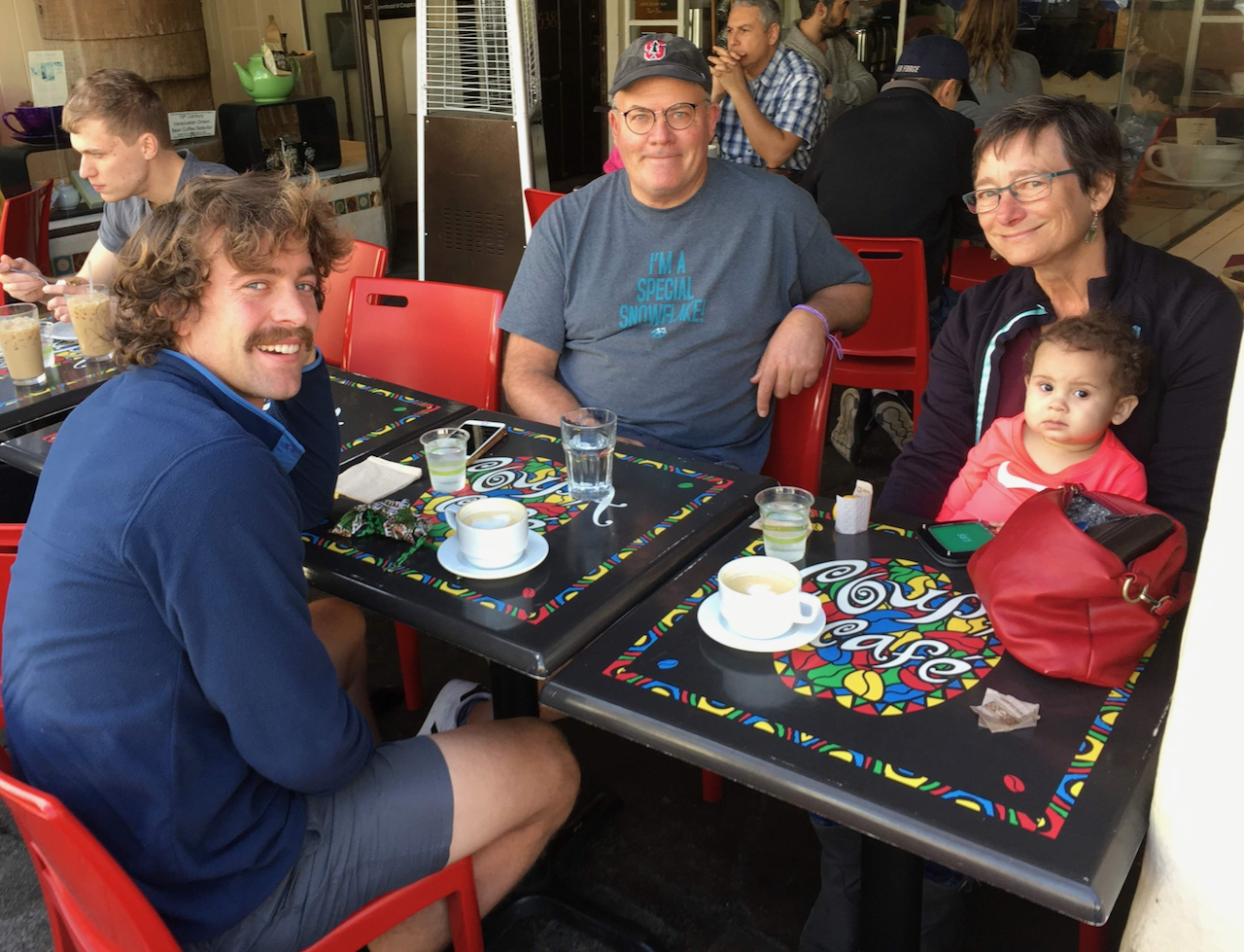 Pre-covid Coupa lunch with Eric, Craig, Lisa, London (and
        Steve)