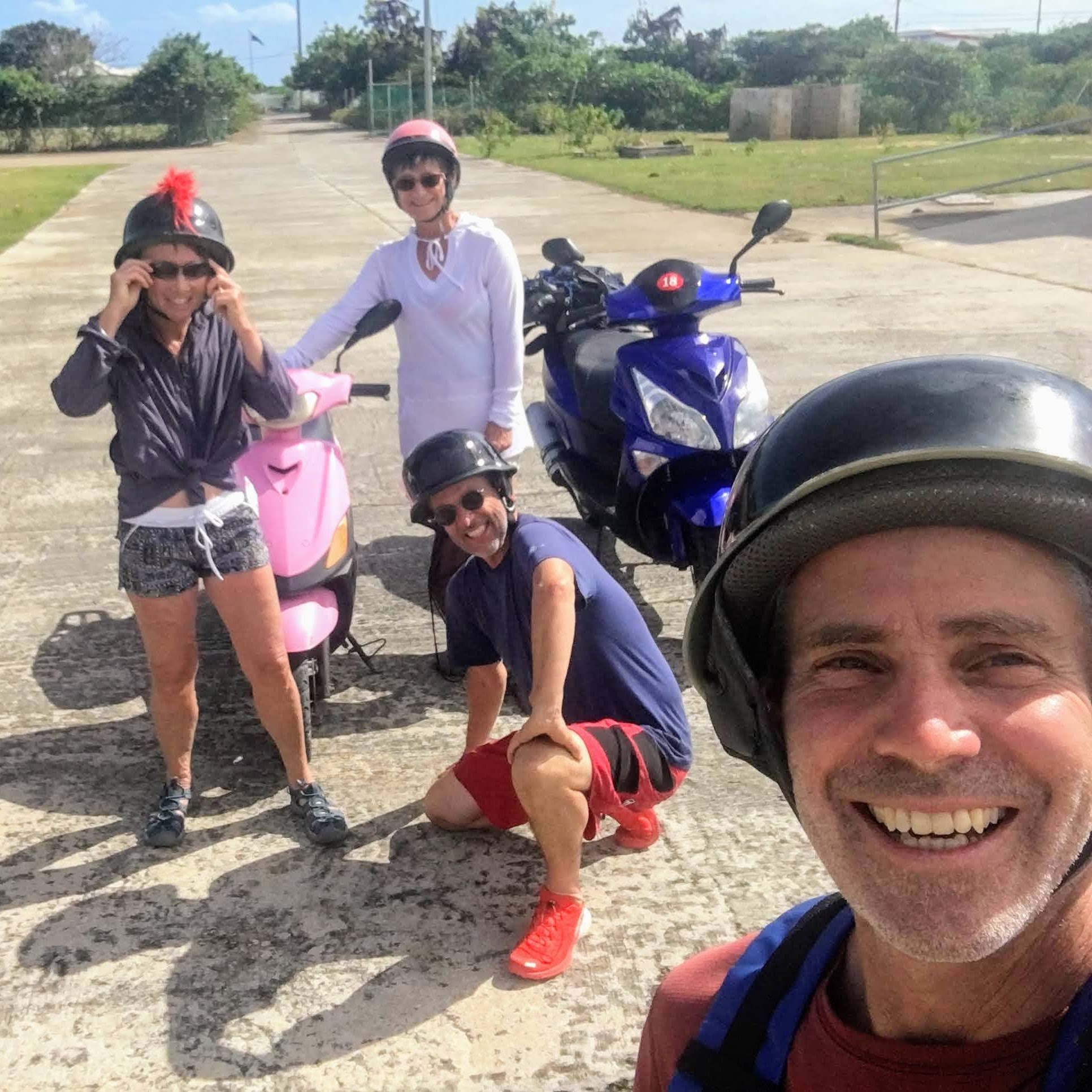 Riding Scooters with Tim and
        Joss in BVI